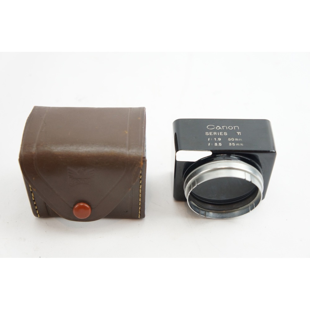 Vintage Canon Series VI Lens Hood 42mm Black 50mm f1.9 35mm f3.5 Case Good